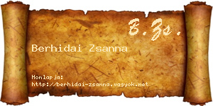 Berhidai Zsanna névjegykártya